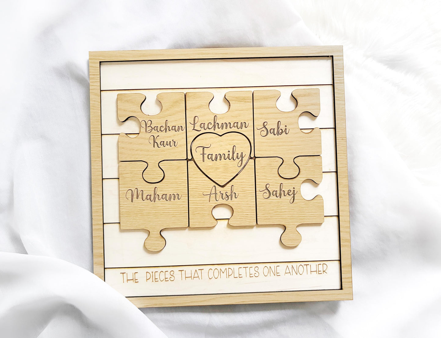 Family Frame, Puzzle Frame, Family Tree, Sentimental Gift, Mother's Day Gift, Gift for Her, Custom Frame, Personalized Frame, Home Decor