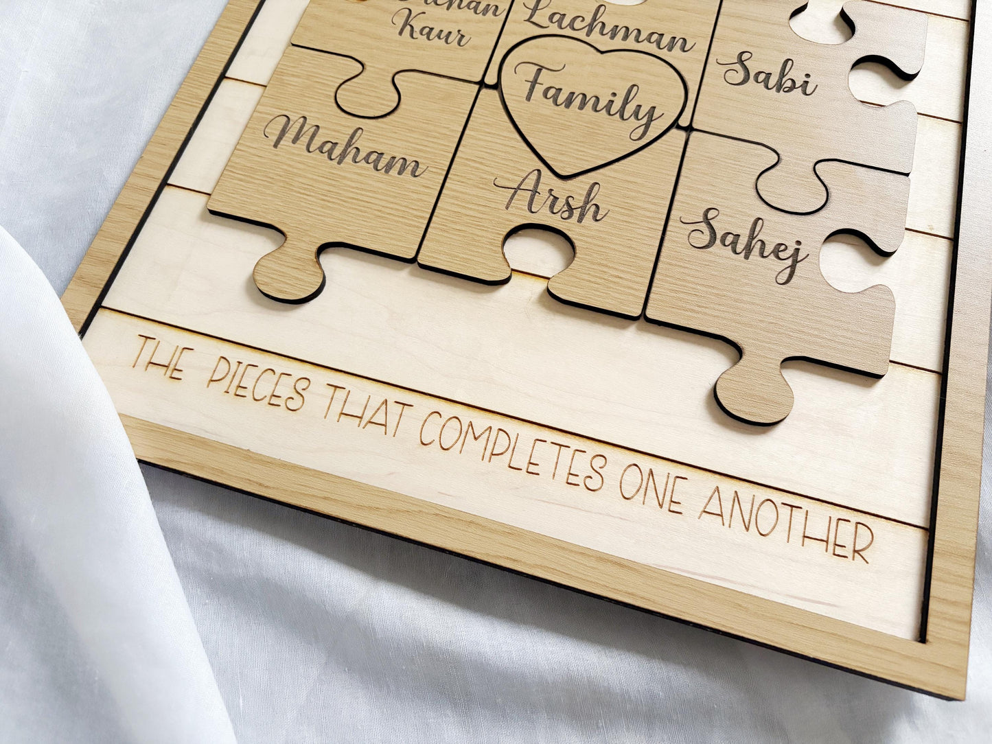 Family Frame, Puzzle Frame, Family Tree, Sentimental Gift, Mother's Day Gift, Gift for Her, Custom Frame, Personalized Frame, Home Decor