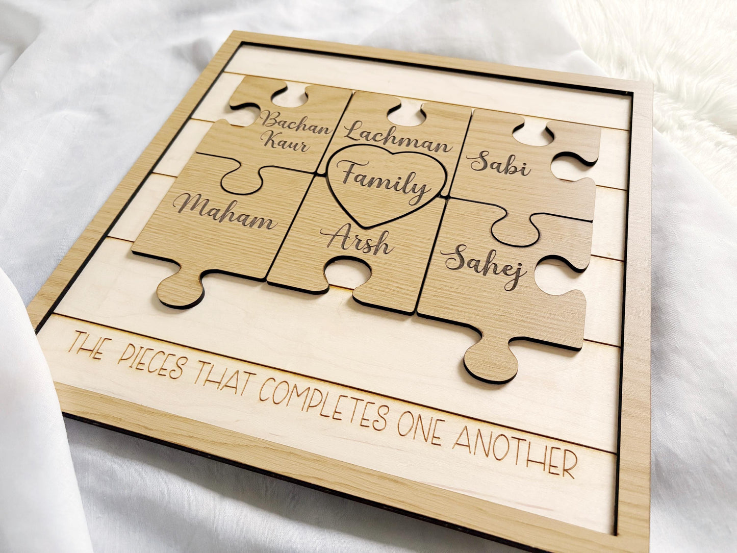 Family Frame, Puzzle Frame, Family Tree, Sentimental Gift, Mother's Day Gift, Gift for Her, Custom Frame, Personalized Frame, Home Decor