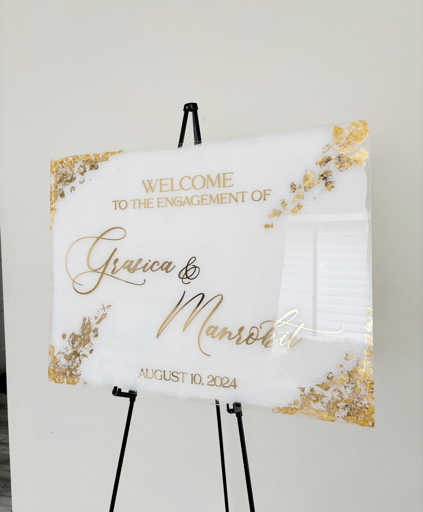 Acrylic Wedding Sign, Elegant Welcome Entrance Sign, Welcome to our Wedding Sign, Personalized Reception Entrance, Wedding Reception Decor