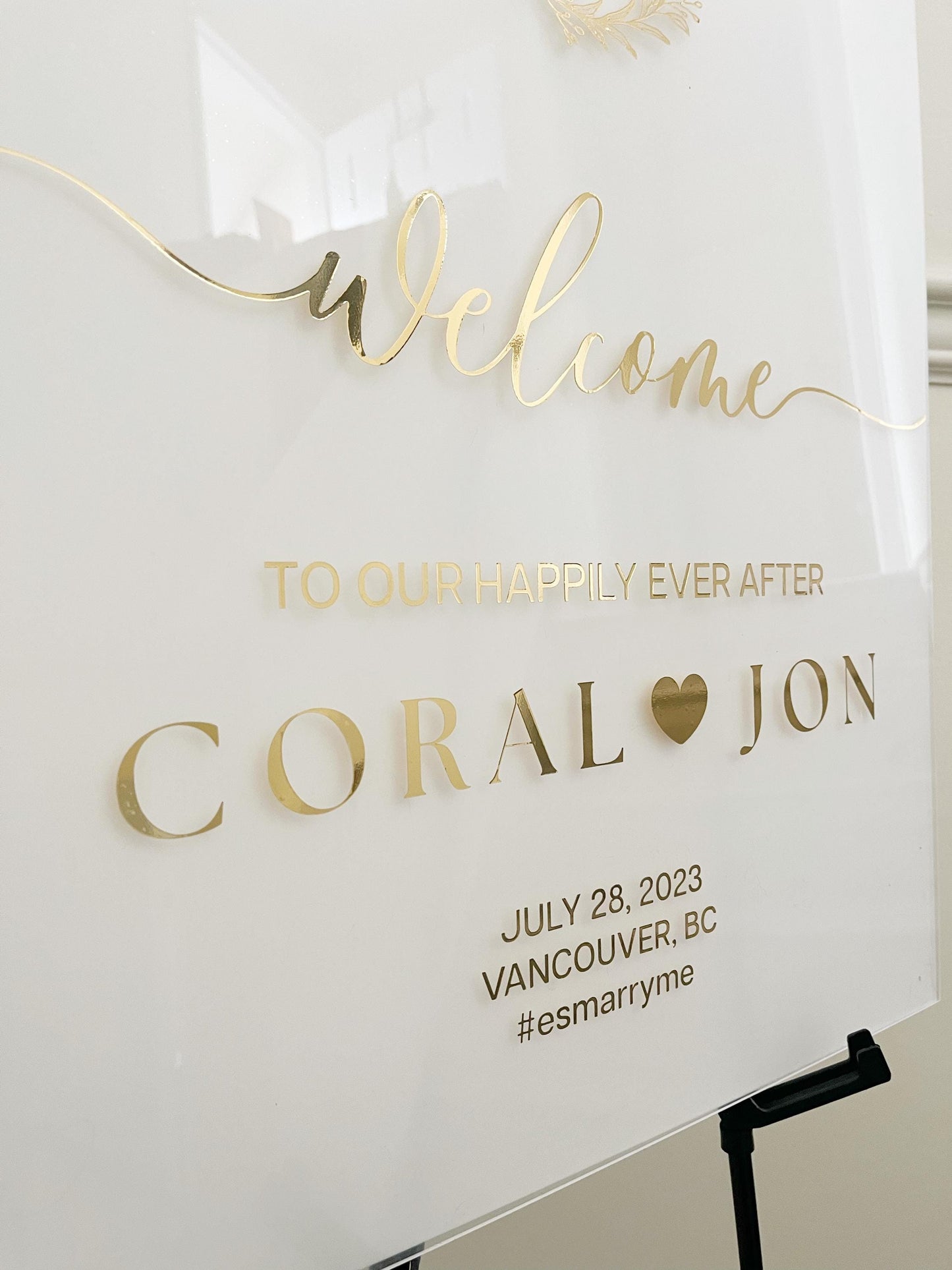 Acrylic Engagement Party Welcome Sign, 3D Engagement Entrance Sign, Welcome to our Engagement, Modern Engagement Sign, Custom Acrylic Sign