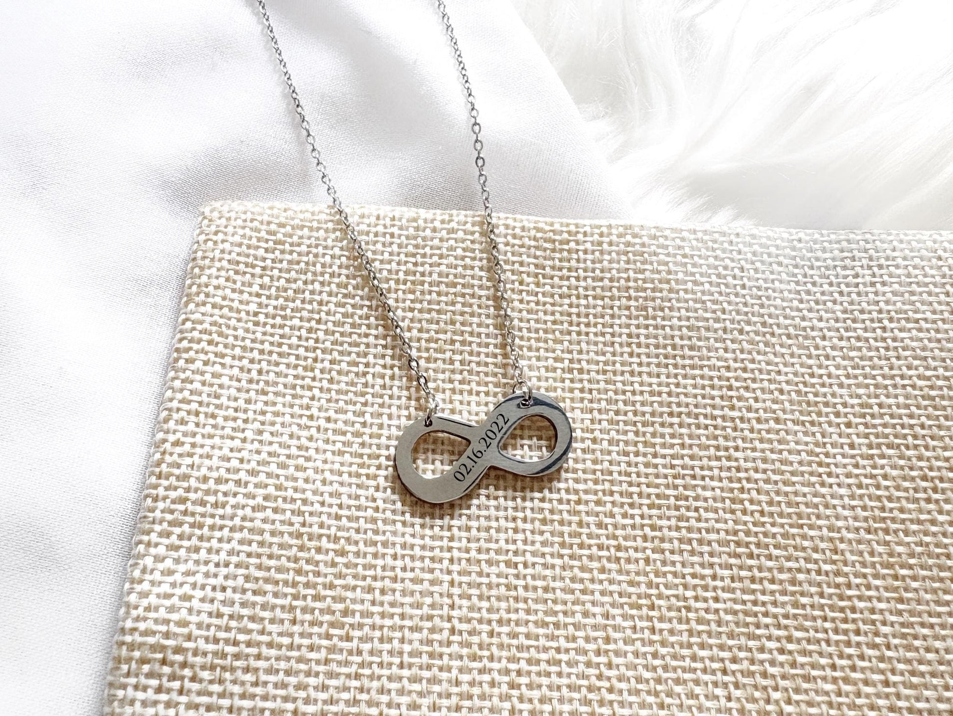 Couple's Infinity Necklace, Dainty Infinity Necklace, Custom Jewelry, Personalized Necklace, Valentine's Gift, Gift For Her, Custom Necklace