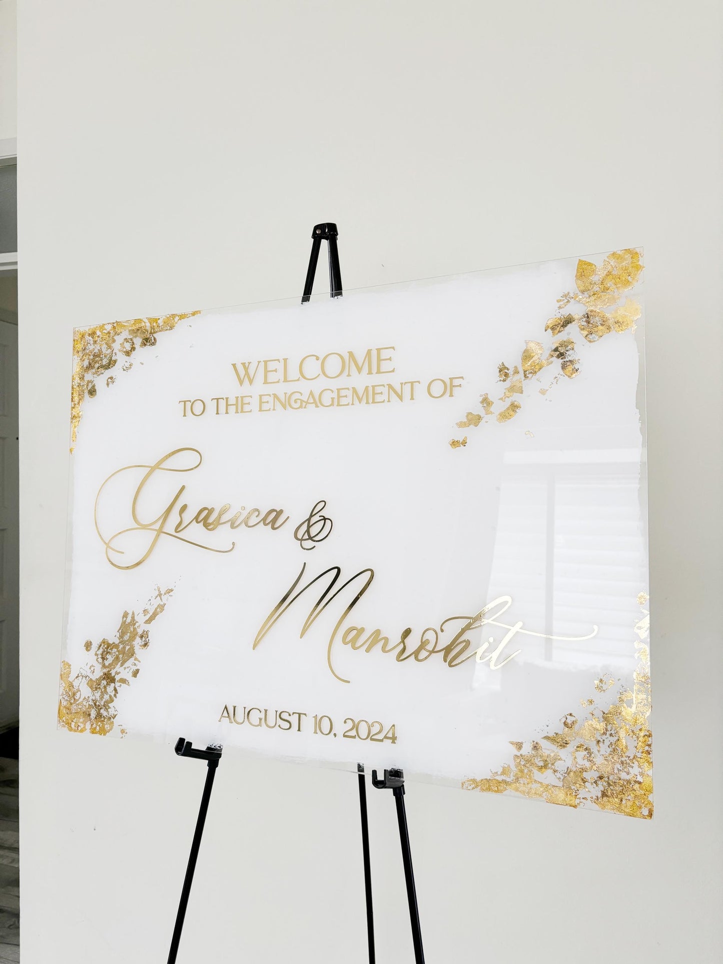 Acrylic Wedding Sign, Elegant Welcome Entrance Sign, Welcome to our Wedding Sign, Personalized Reception Entrance, Wedding Reception Decor