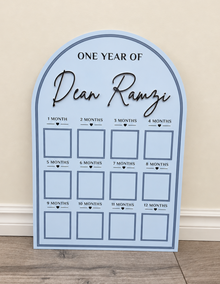 Personalized First Birthday Photo Milestone Sign | 18 x 24 Acrylic