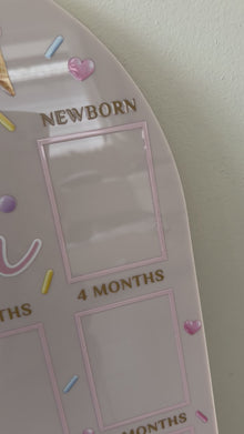 Personalized First Birthday Photo Milestone Sign | Lollipop/Confetti Theme  Acrylic