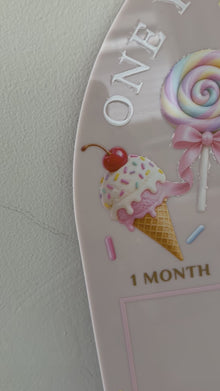 Personalized First Birthday Photo Milestone Sign | Lollipop/Confetti Theme  Acrylic