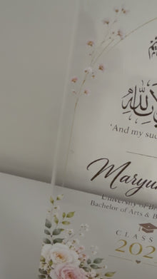 Personalized Islamic Graduation Plaque | Floral Hijabi Graduate Keepsake