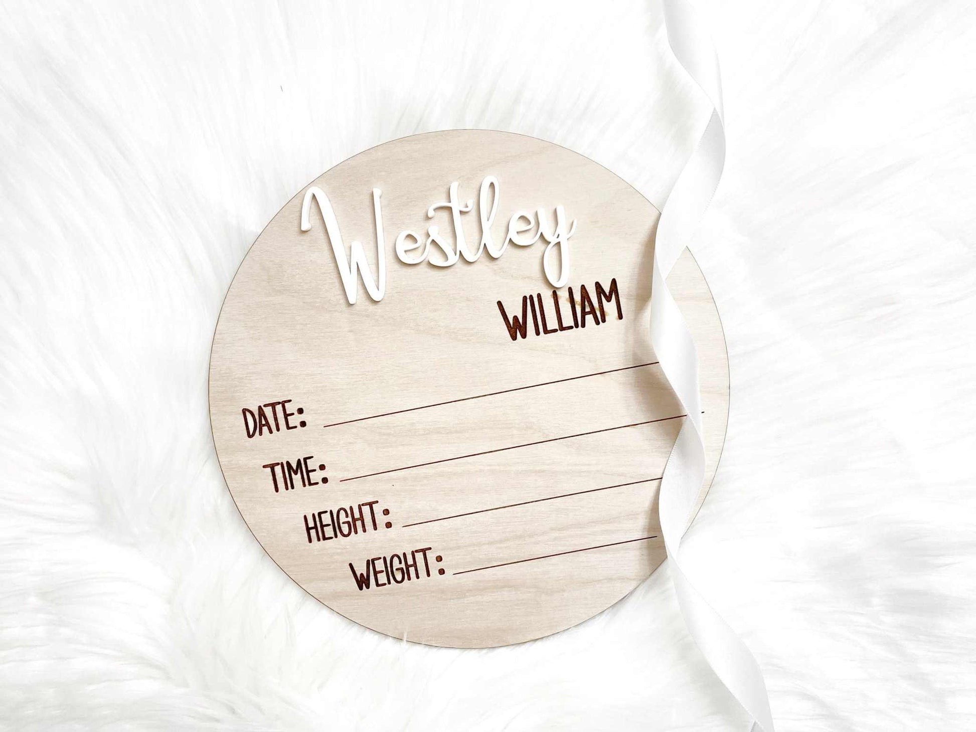 Beautiful Wooden Birth Announcement Plaque - Perfect Baby Arrival Sign