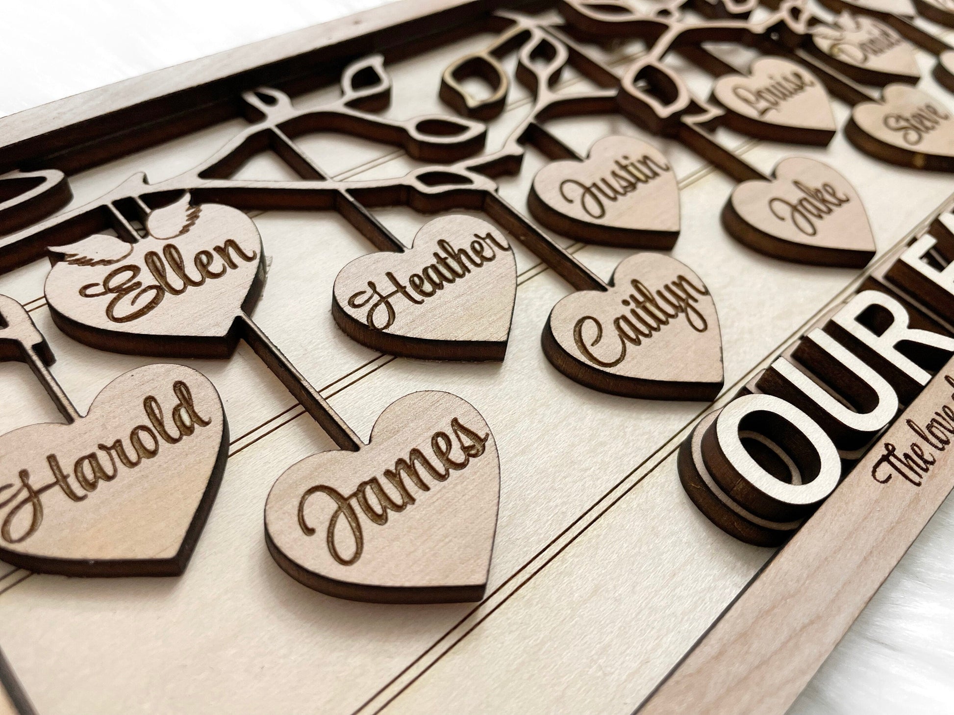 Hanging Hearts Family Tree | Personalized Gift for Loved Ones