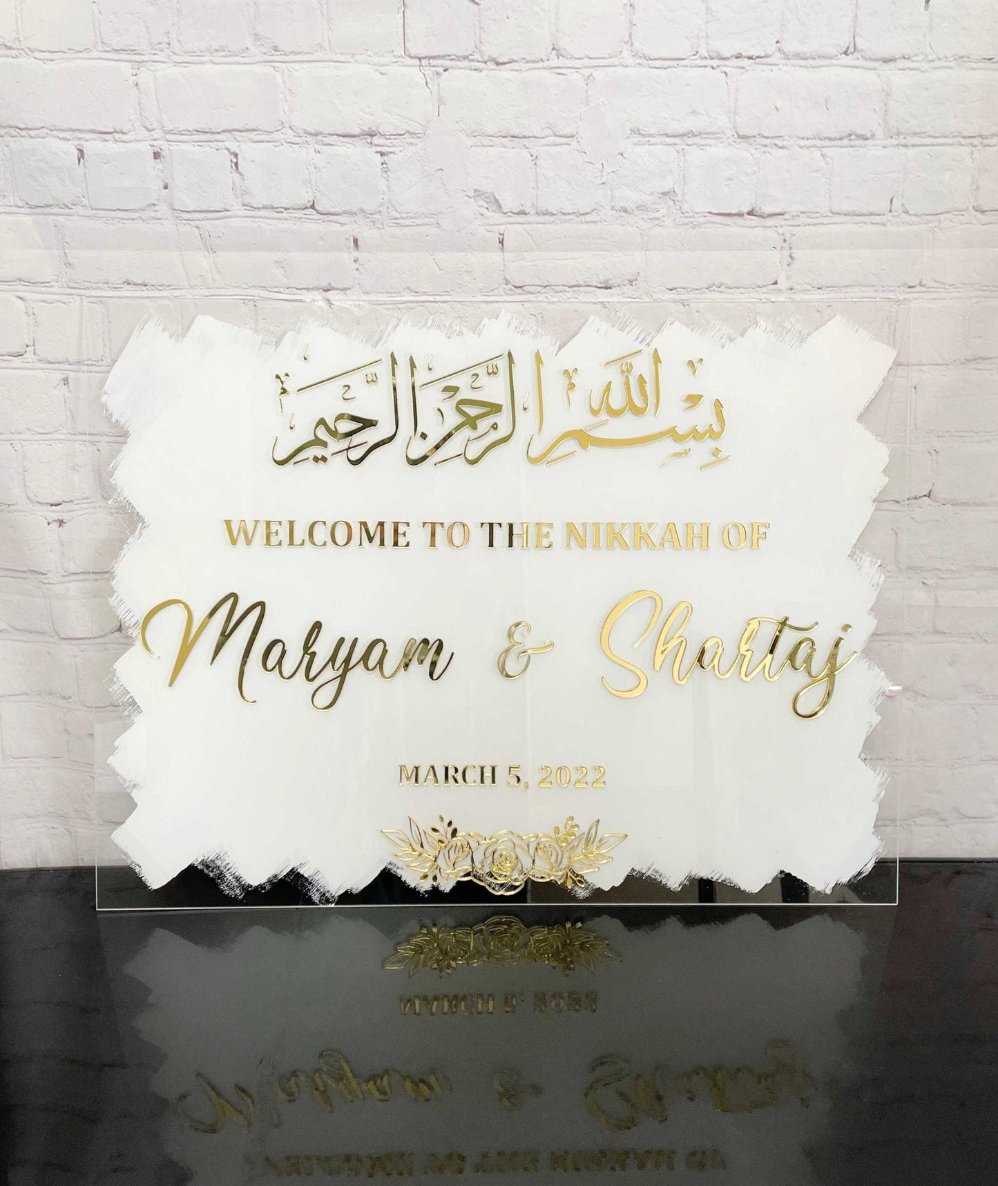 Welcome To Our Beginning Acrylic Sign - Custom Wedding Decor