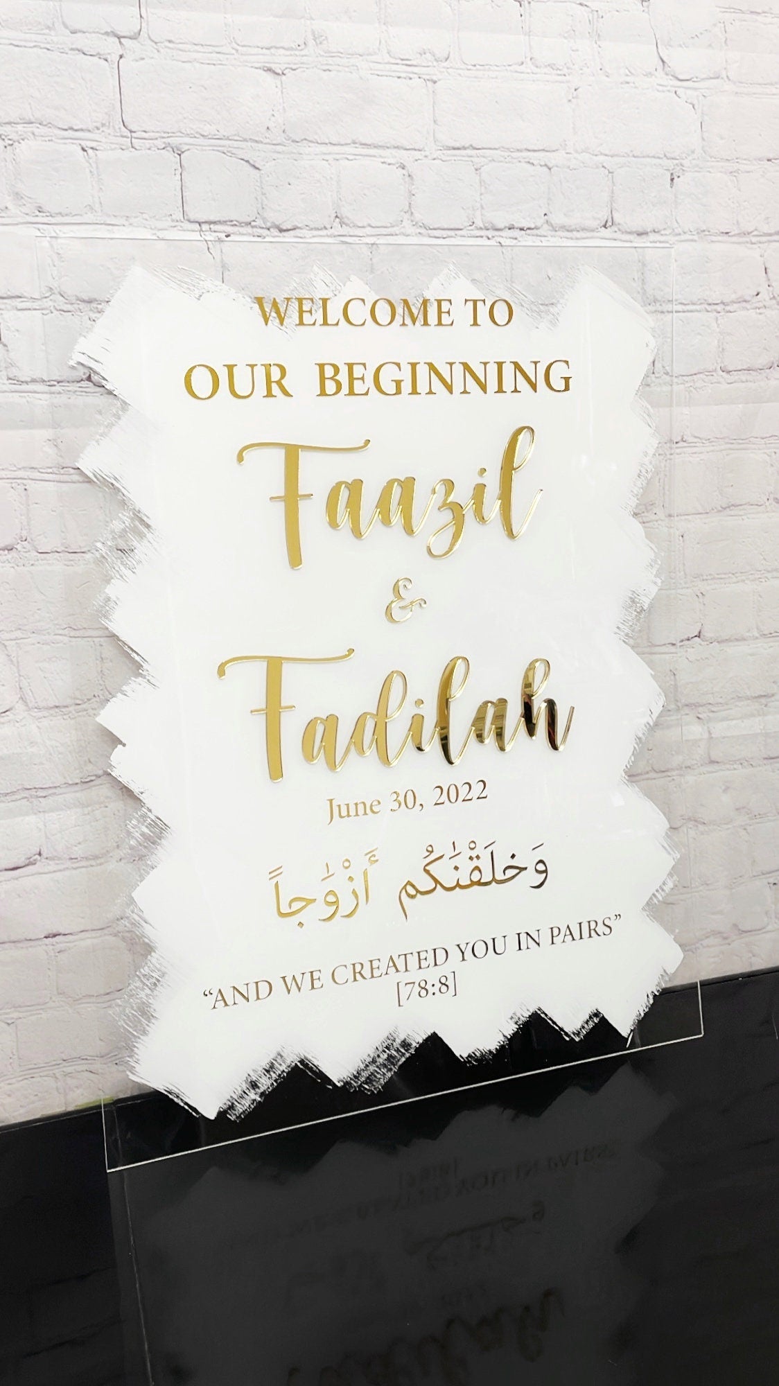 Welcome to Our Beginning Elegant Sign - Custom Acrylic Display