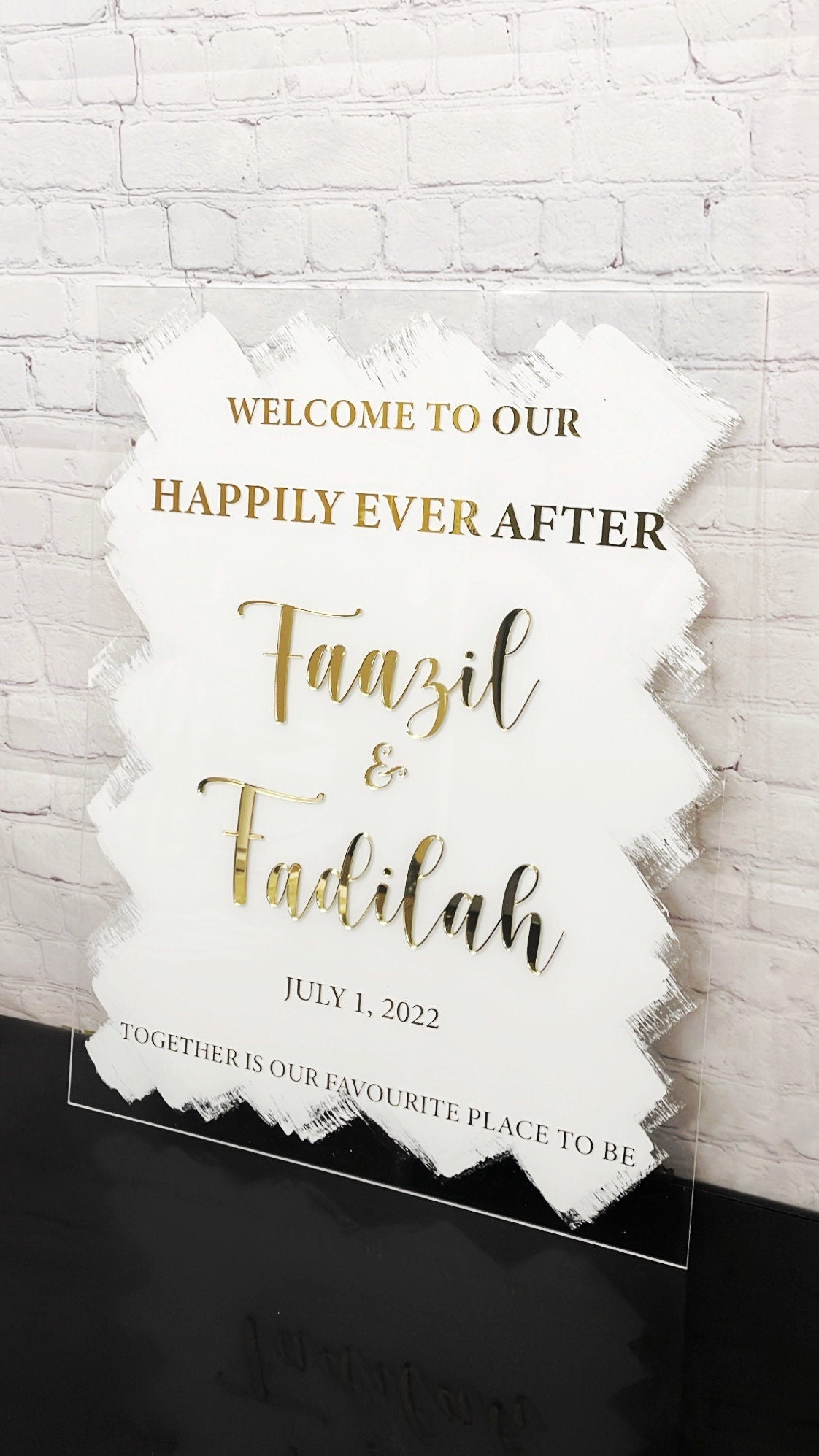 Happily Ever After Wedding Signage - Custom Acrylic Display