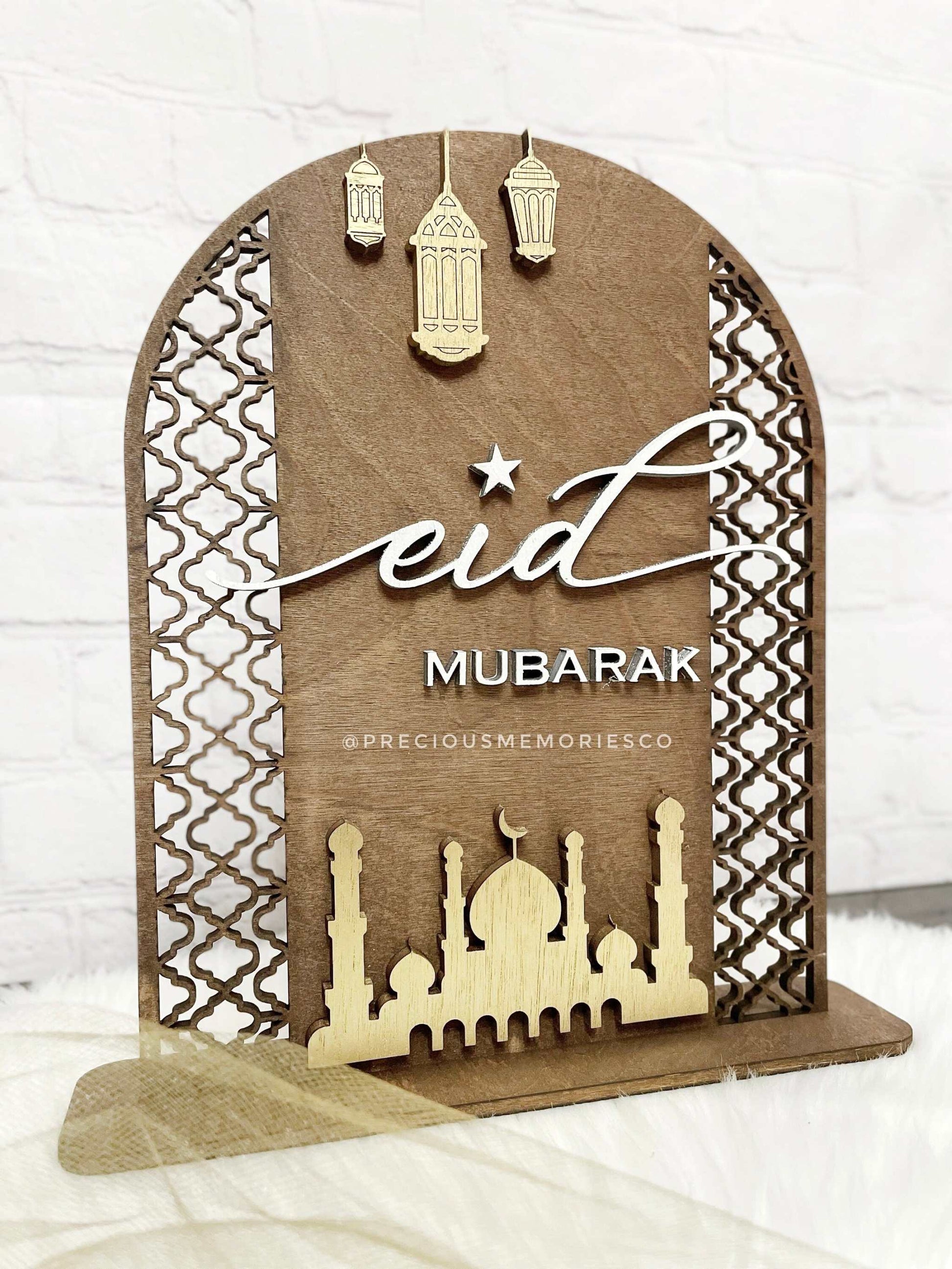 Wooden Eid Mubarak Sign - Perfect Home Decor Addition