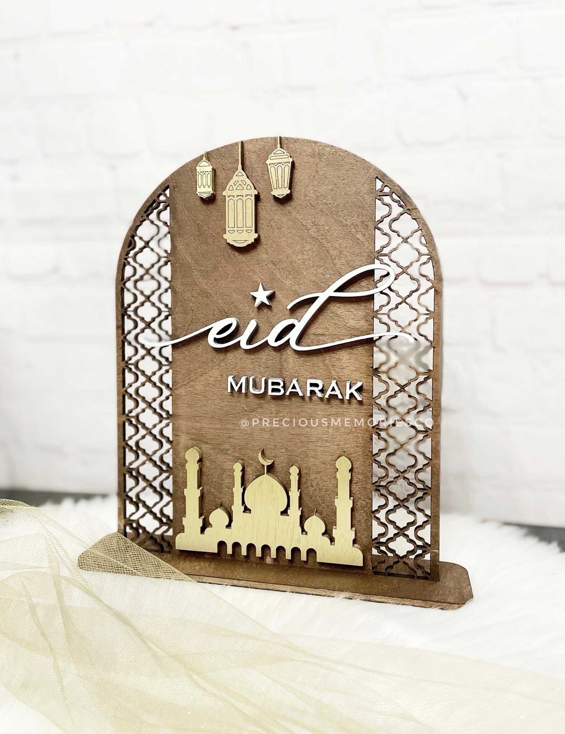 Wooden Eid Mubarak Sign - Perfect Home Decor Addition