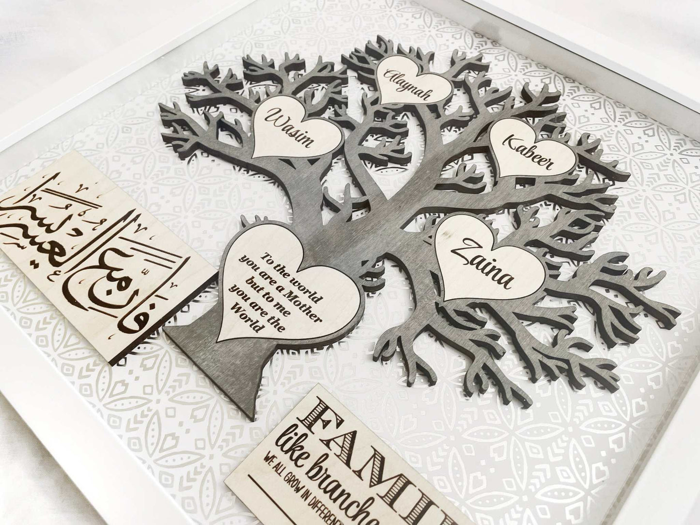 Muslim Family Tree Keepsake Shadow Box | Personalized Frame Gift