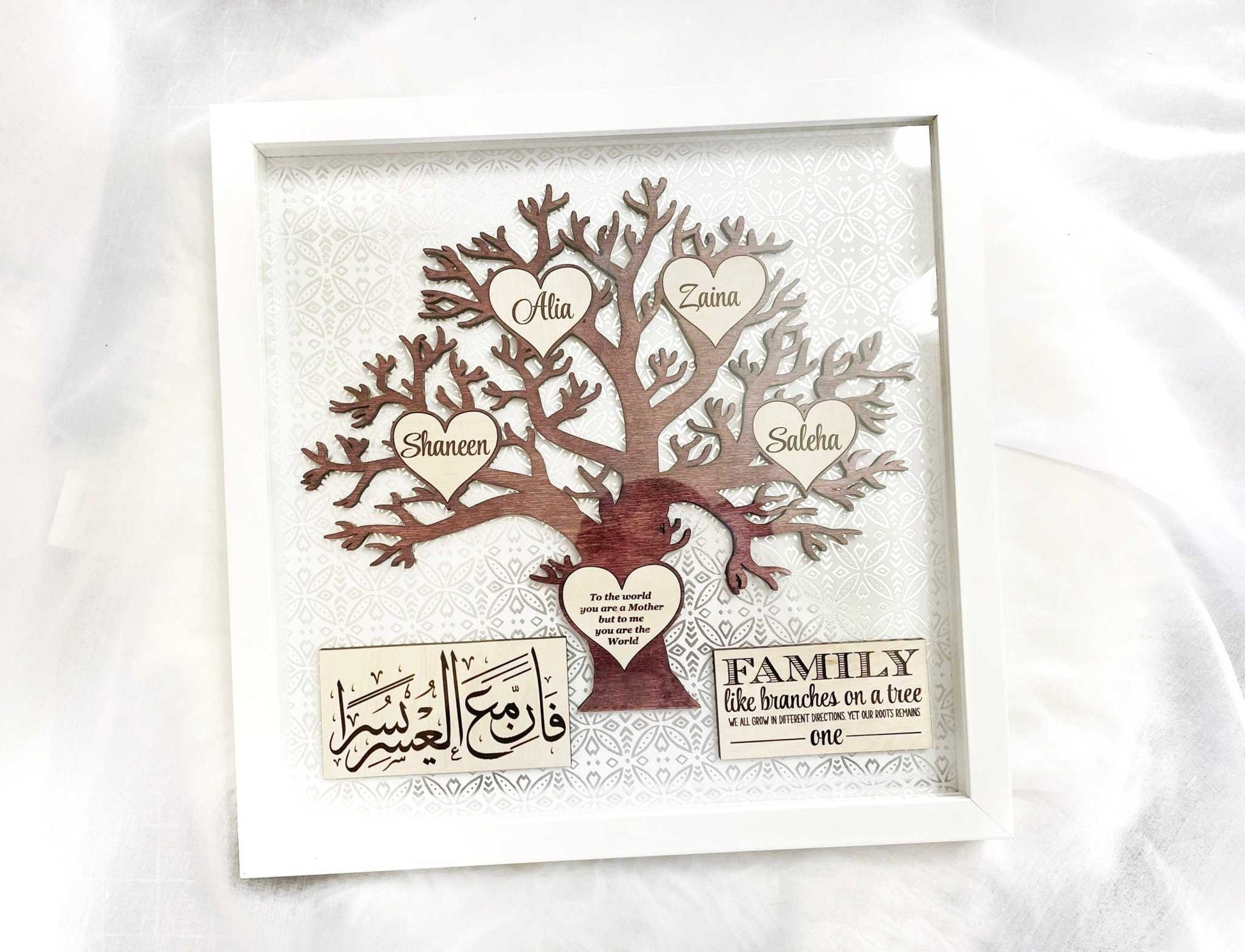 Muslim Family Tree Keepsake Shadow Box | Personalized Frame Gift