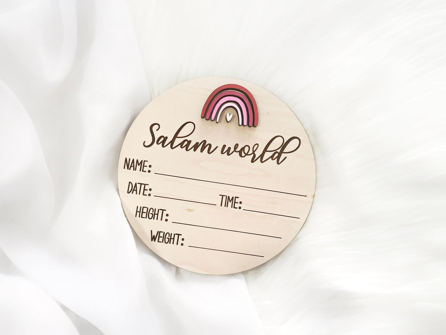 Salaam World Birth Announcement Plaque