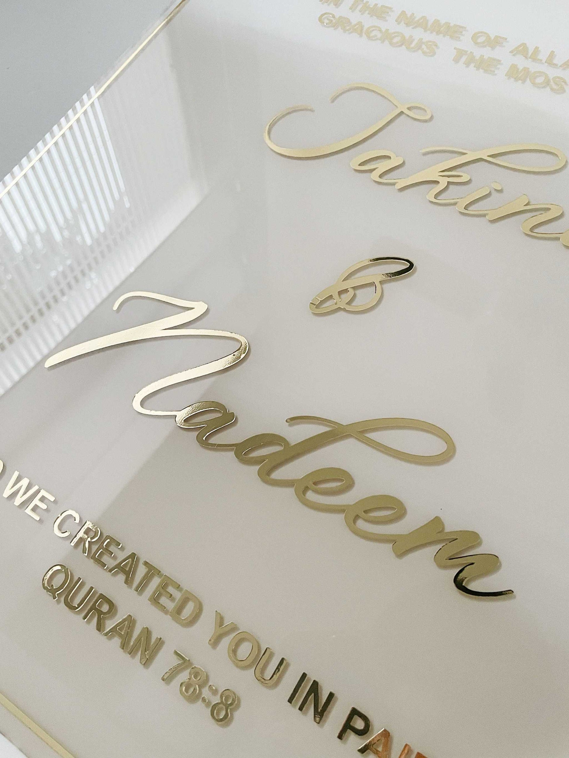 Beige Ombré Nikkah Sign - Elegant Custom Acrylic Wedding Display