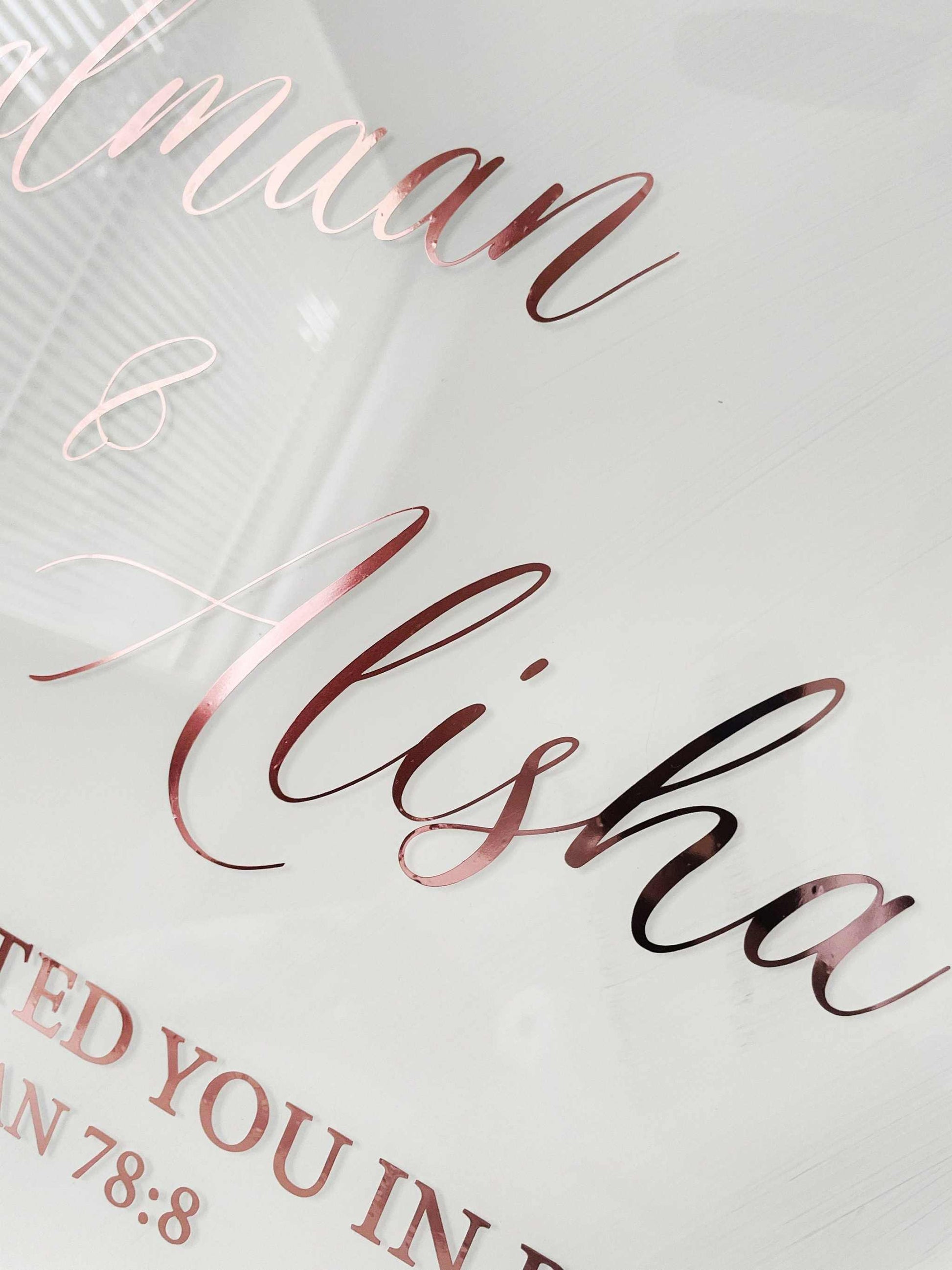 Acrylic Nikkah Sign - Elegant Custom Wedding Welcome