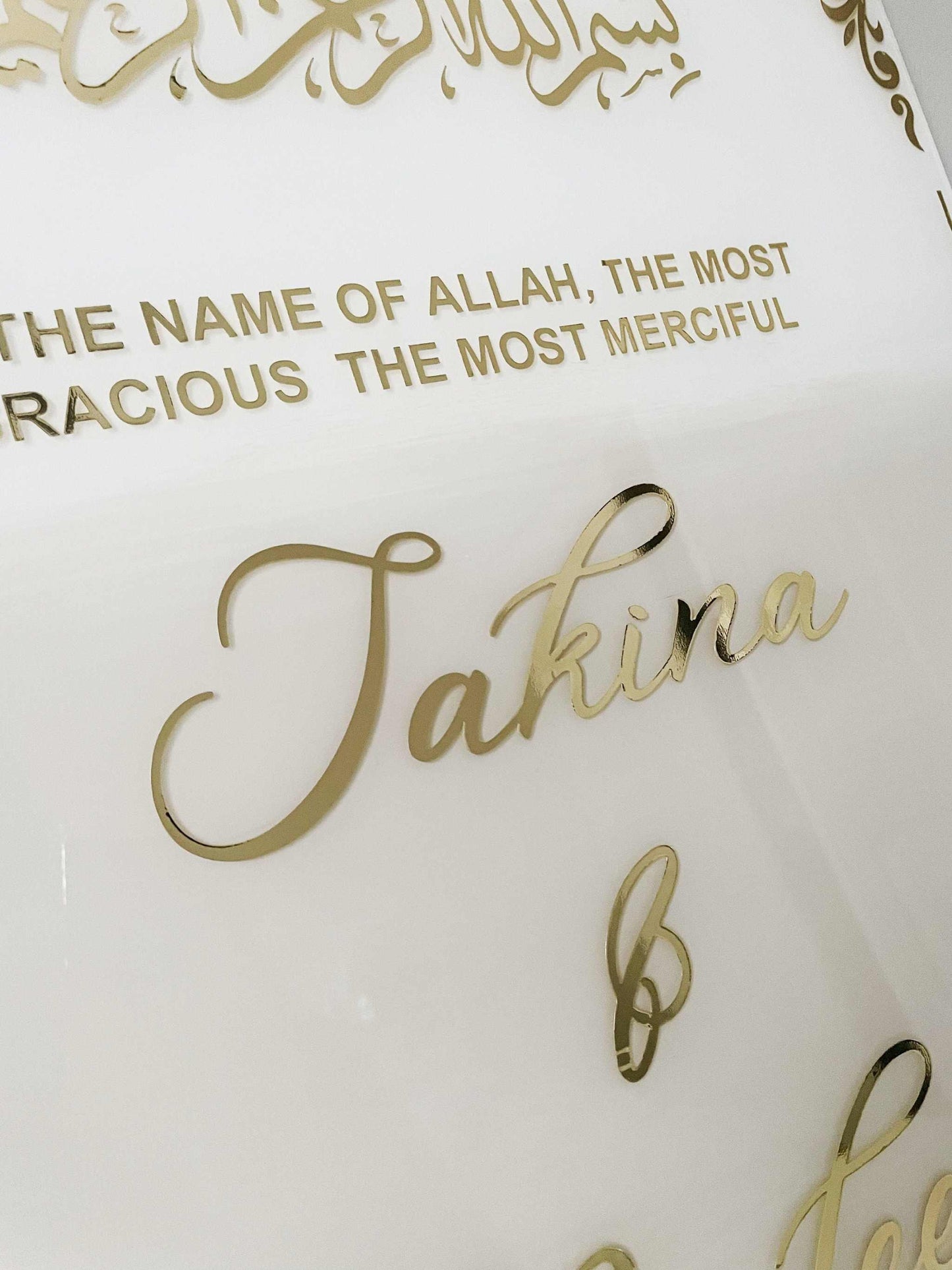 Beige Ombré Nikkah Sign - Elegant Custom Acrylic Wedding Display