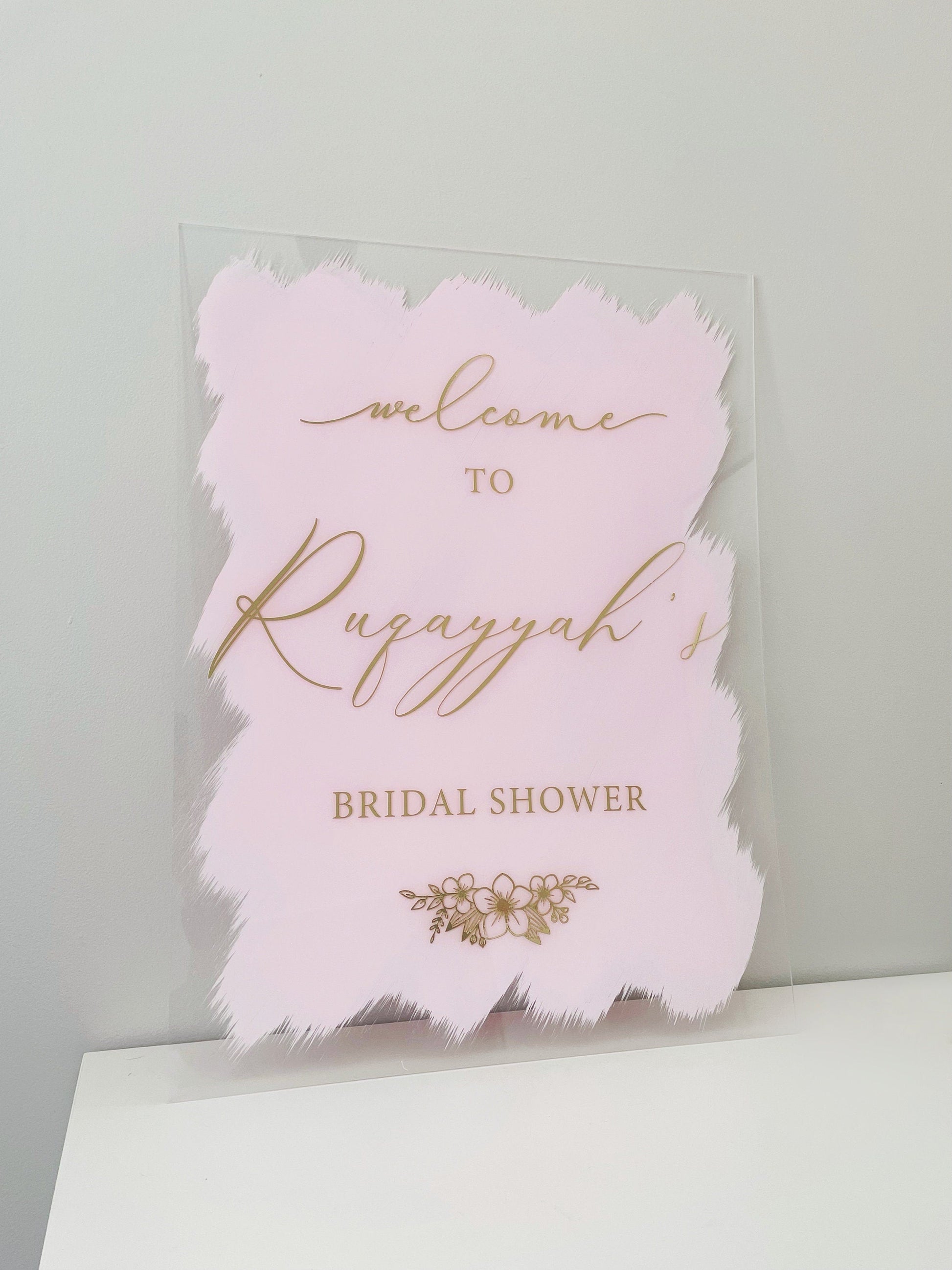 Bridal Shower Welcome Sign - Customizable Acrylic Decor