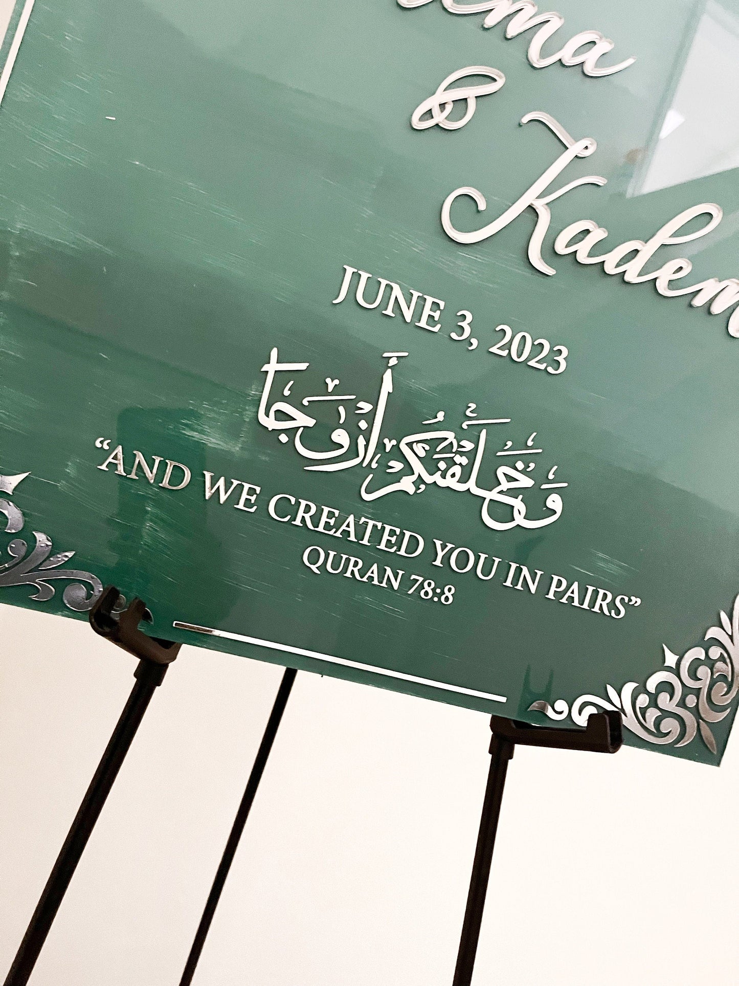 Ombré Nikkah Sign Acrylic 3D Letters for Elegant Weddings