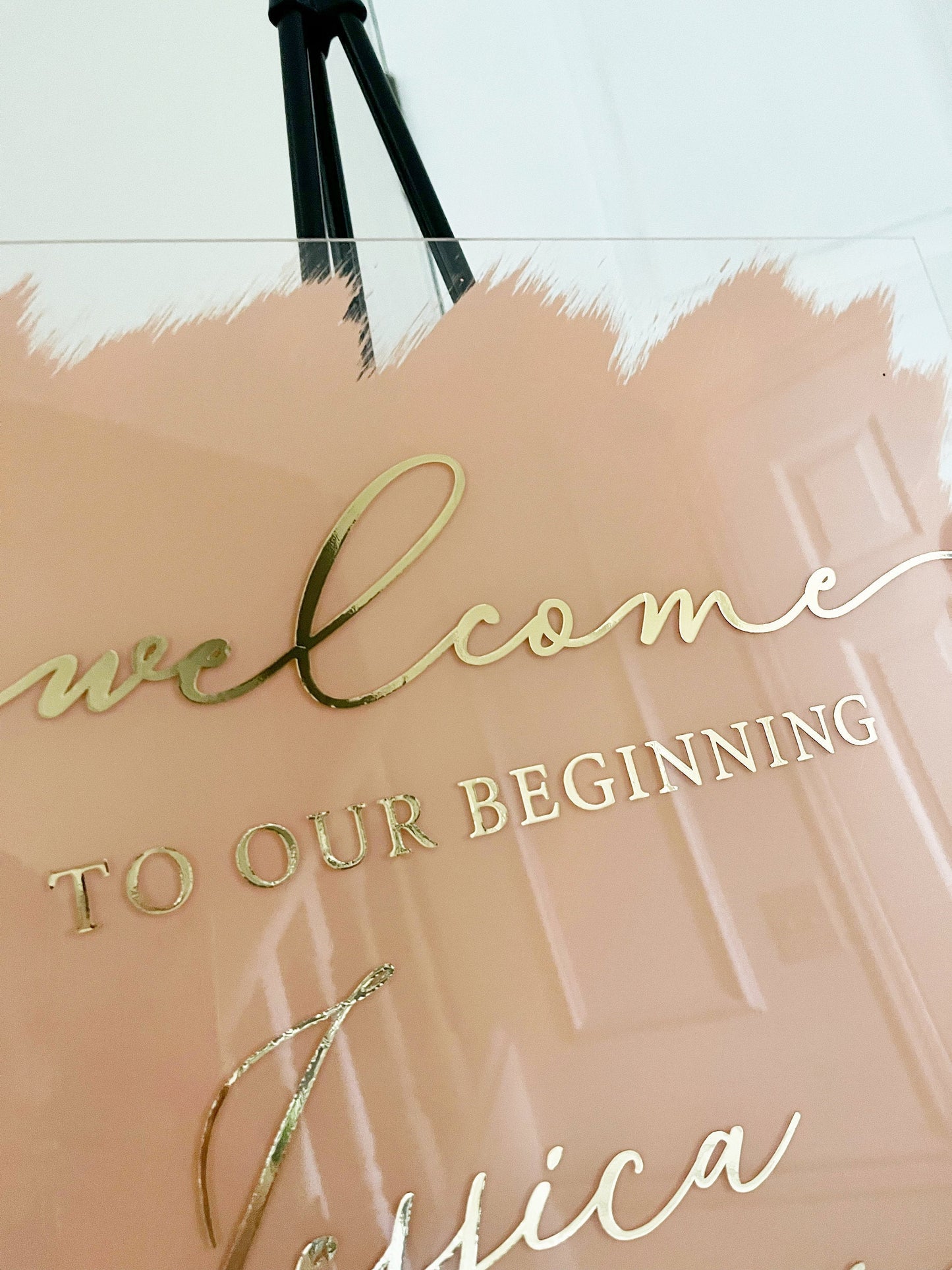 Welcome to Our Beginning Acrylic Sign Reception - Elegant Display